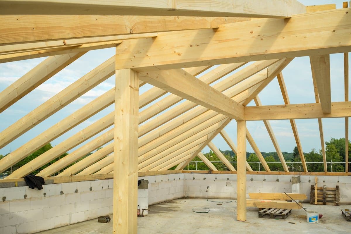 Double-storey framing in progress